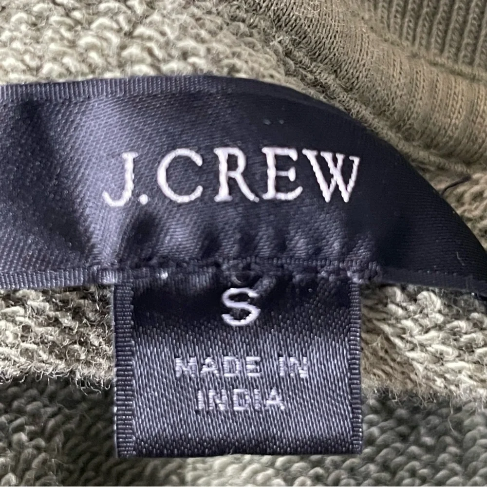 J. Crew University terry patch-pocket Sweatshirt army green 35799